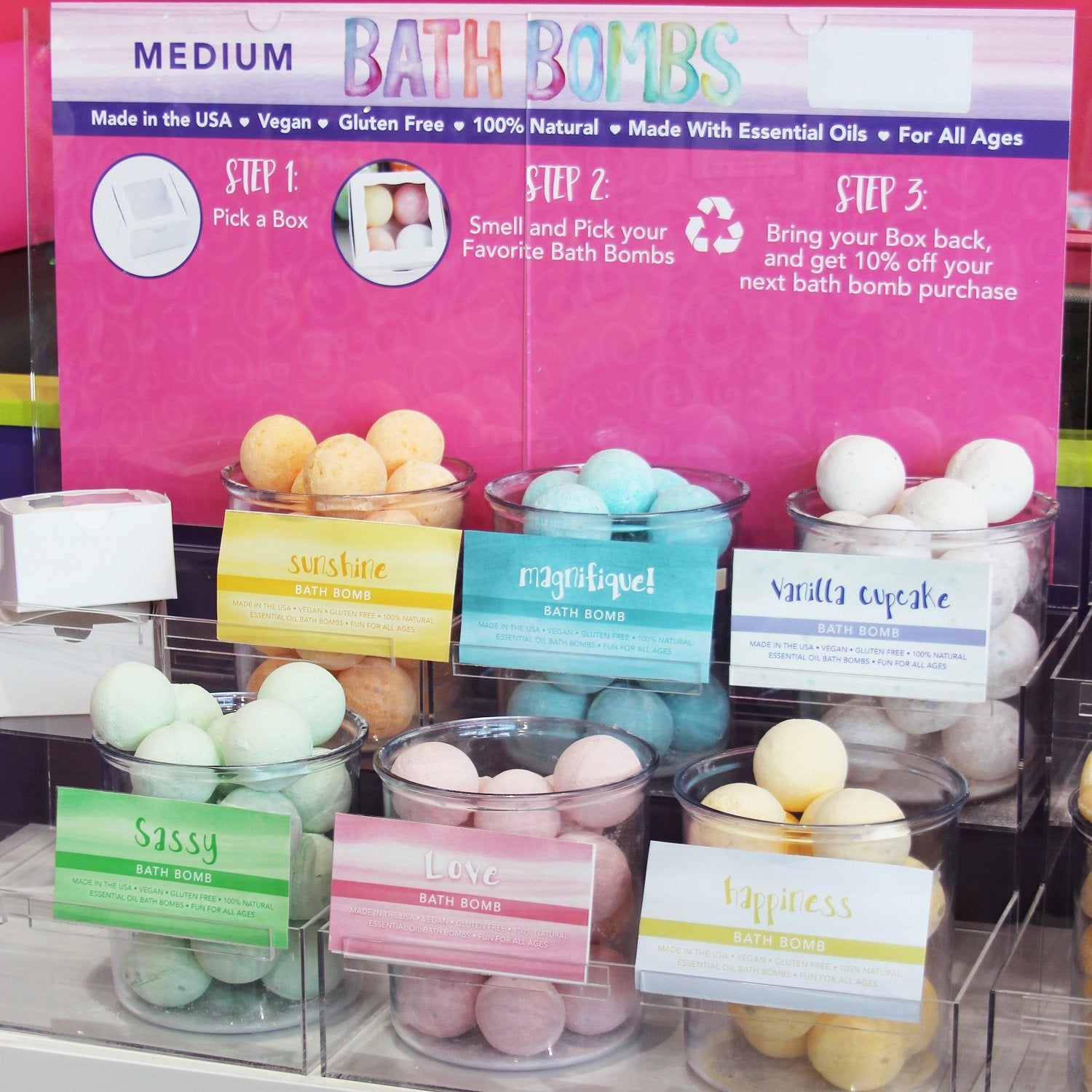 Medium Bath Bombs 6 Scent Starter Set with Display