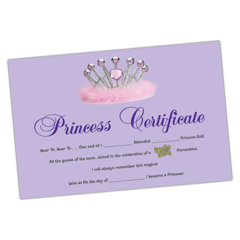 250 Certificates - Princess – Sweet & Sassy Packaging 250 Certificates - Princess – Sweet & Sassy Packaging